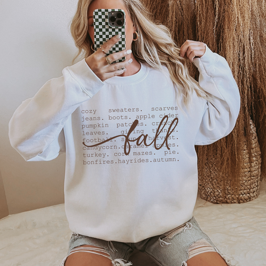 Fall Cozy words Sweatshirt