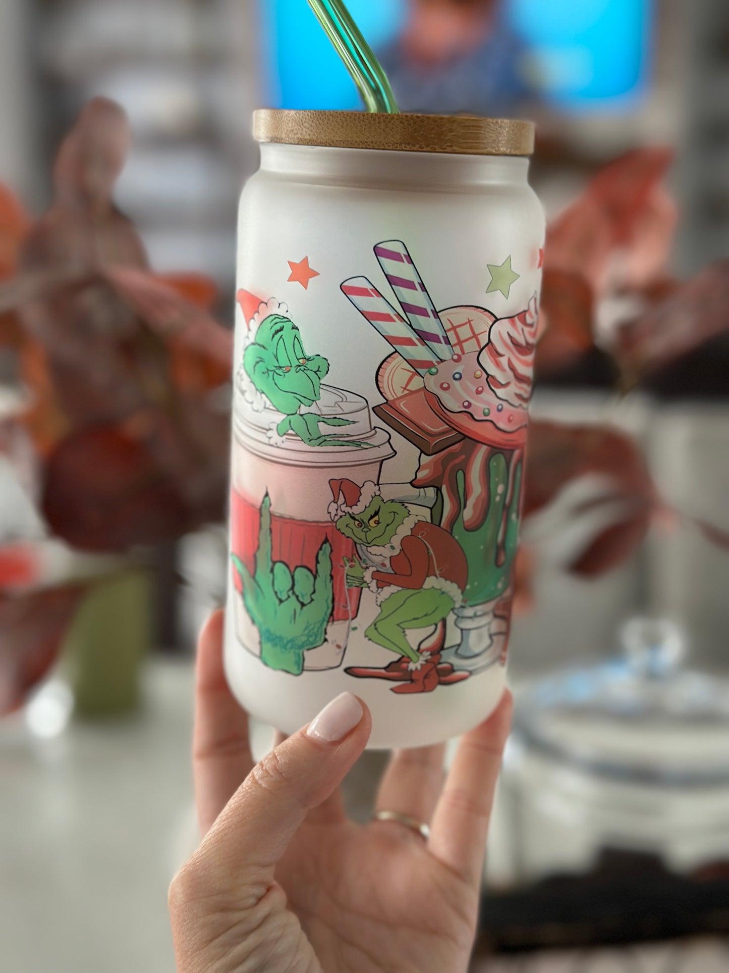 Grinch Glass Tumbler