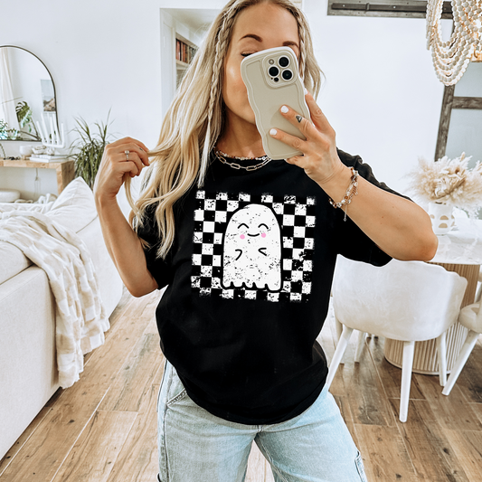 Checkered Ghost Tee Comfort Colors