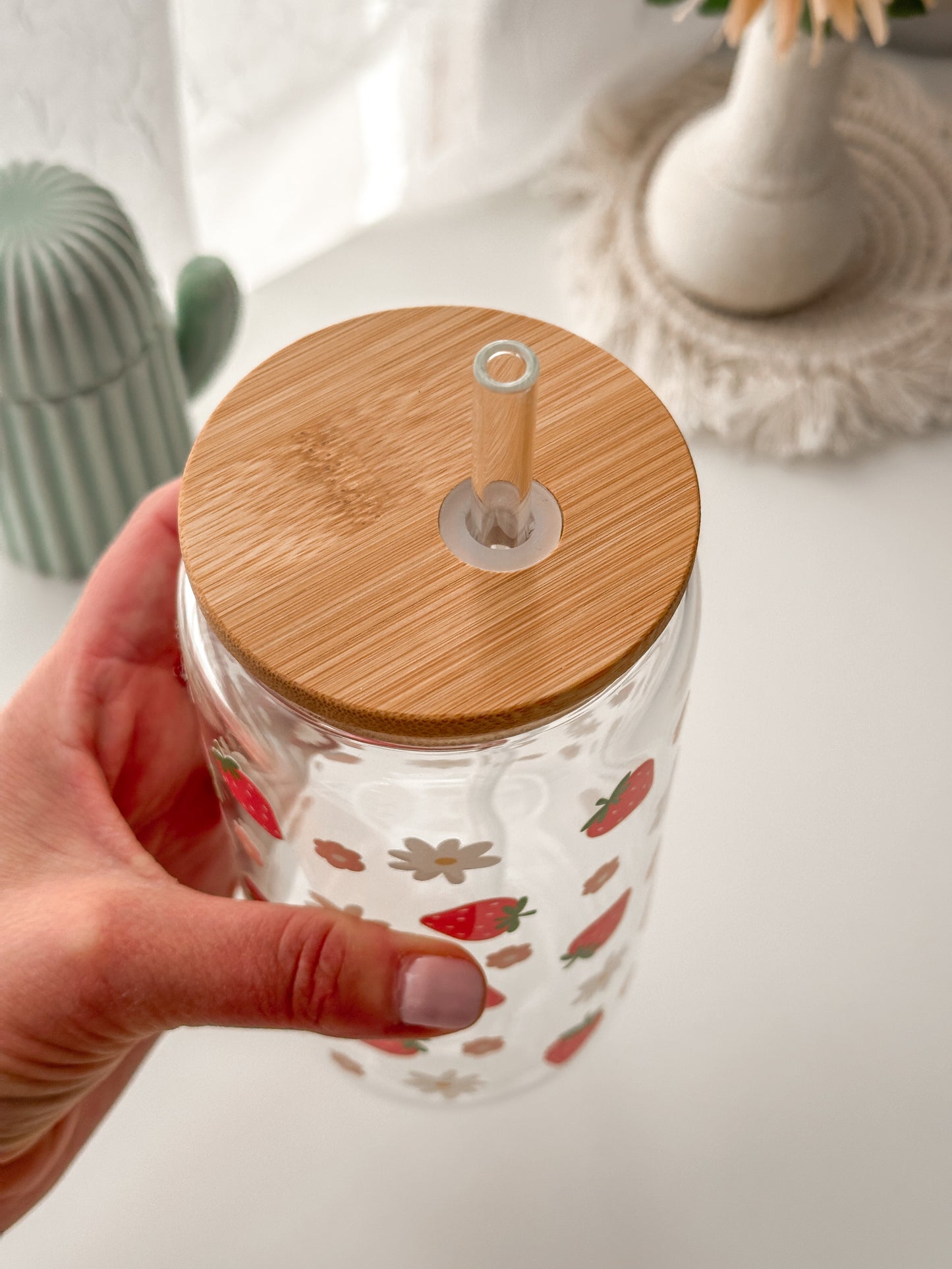 Strawberry and Flowers Tumbler