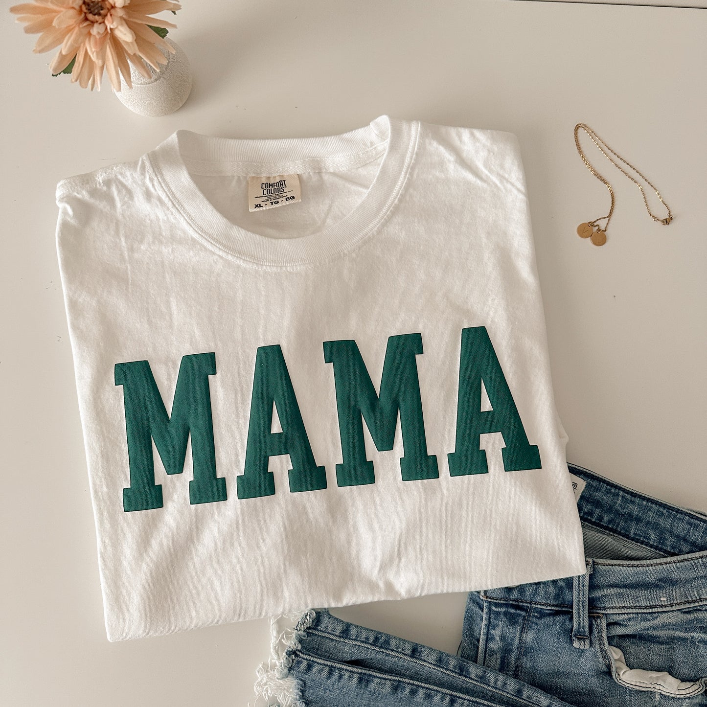 MAMA Puff T-shirt - Dark Geeen