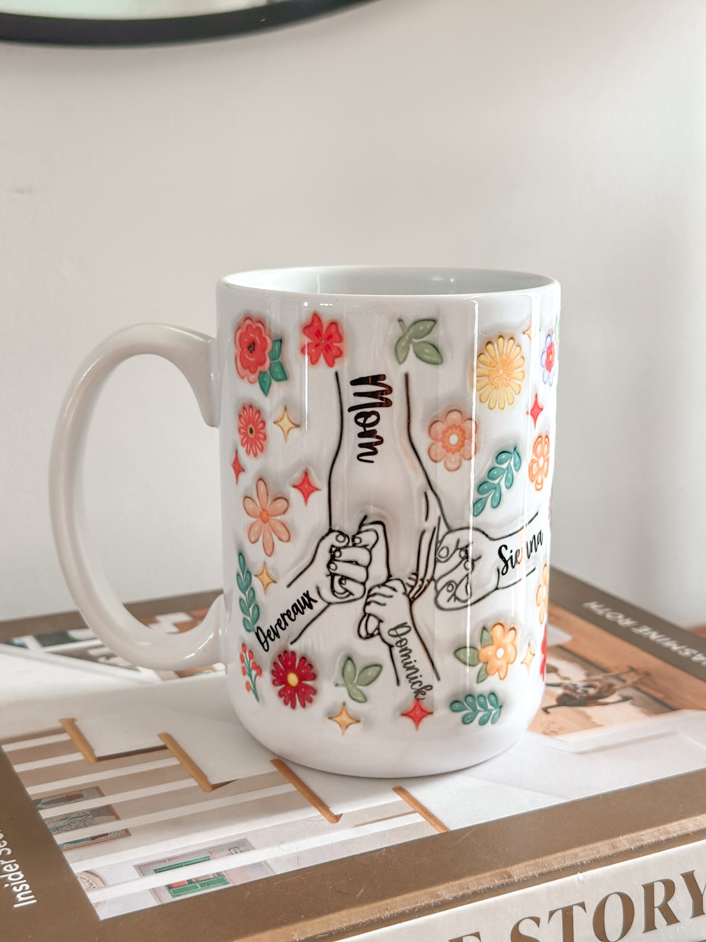 Personalized holding Moms Hand Mug