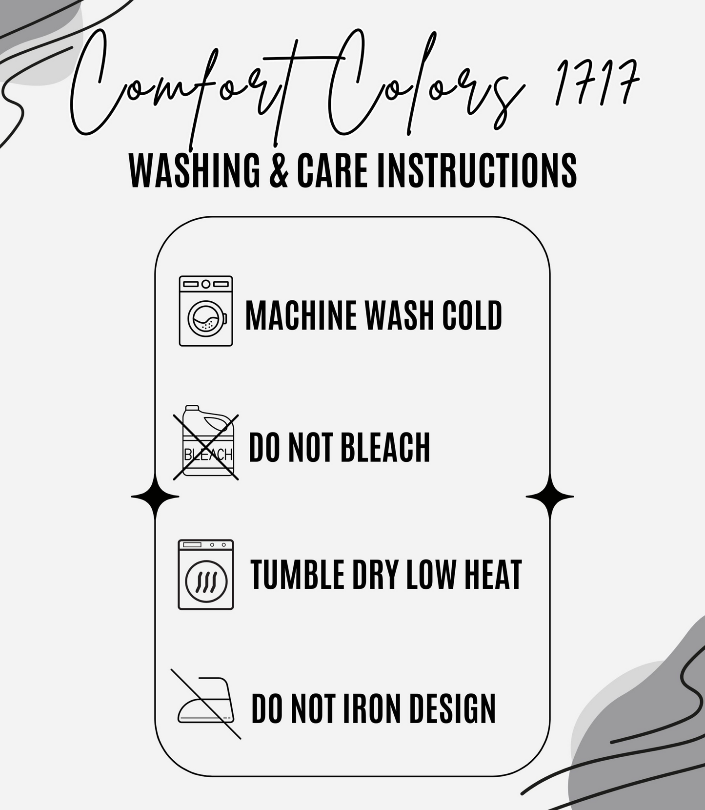 Comfort Colors Washing instructions