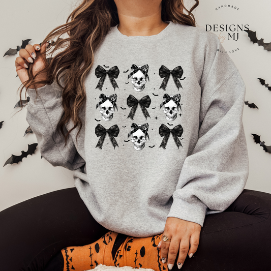 Skeleton and Black Bow Sweatshirt