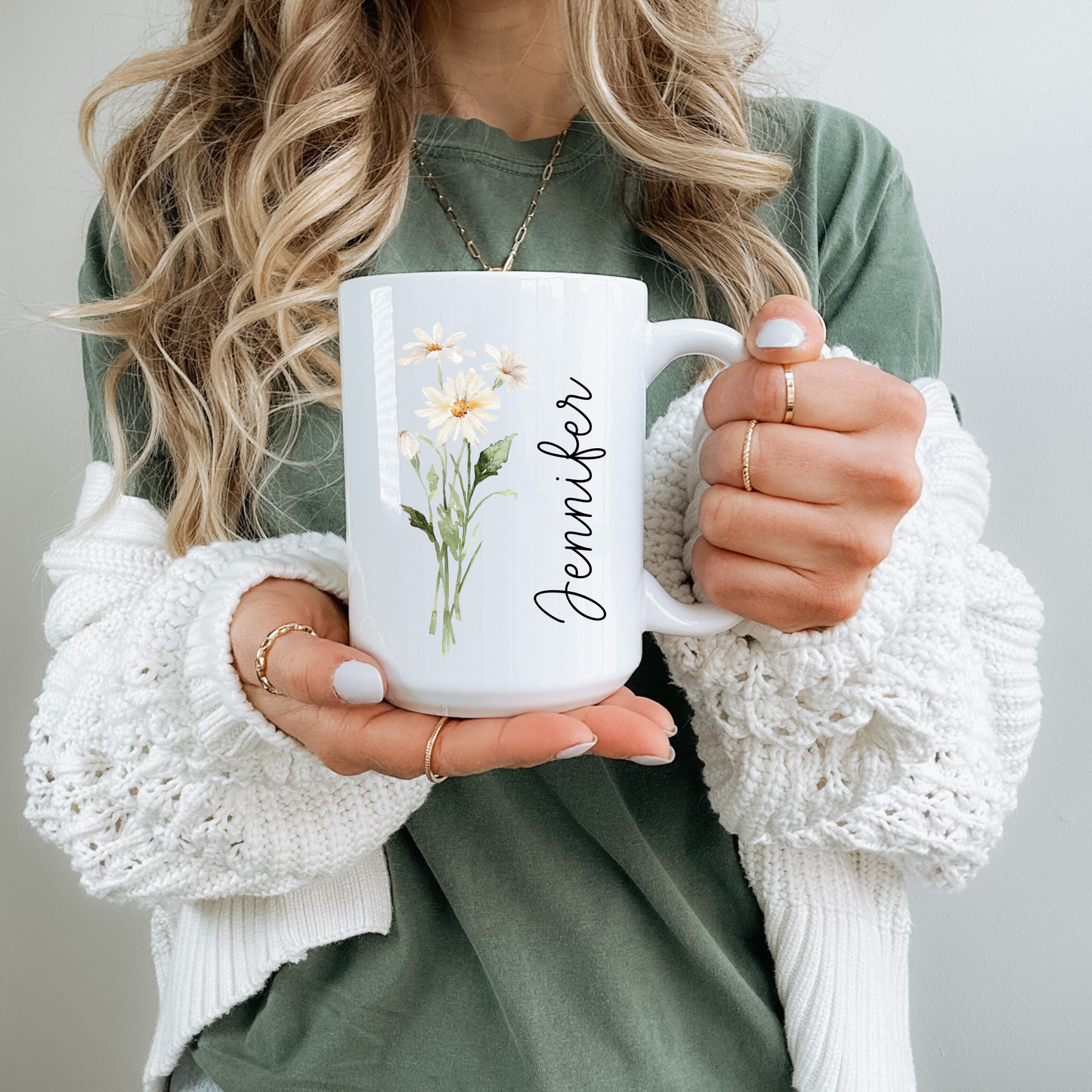 Personalized Floral Coffee Mug