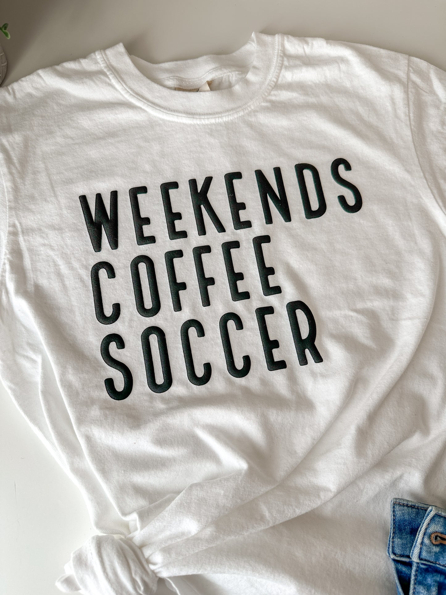 Weekends Coffee Soccer PUFF Tshirt