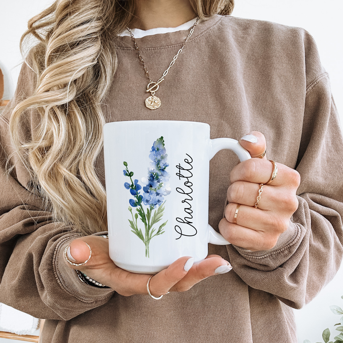 Personalized Floral Coffee Mug