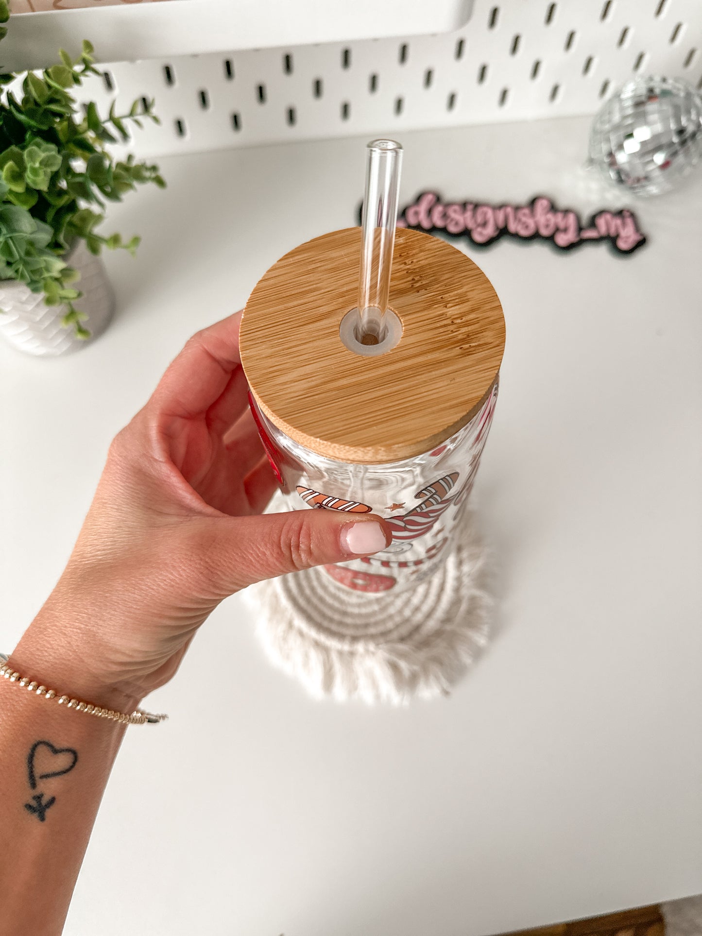 Christmas Cookie Snowman Glass