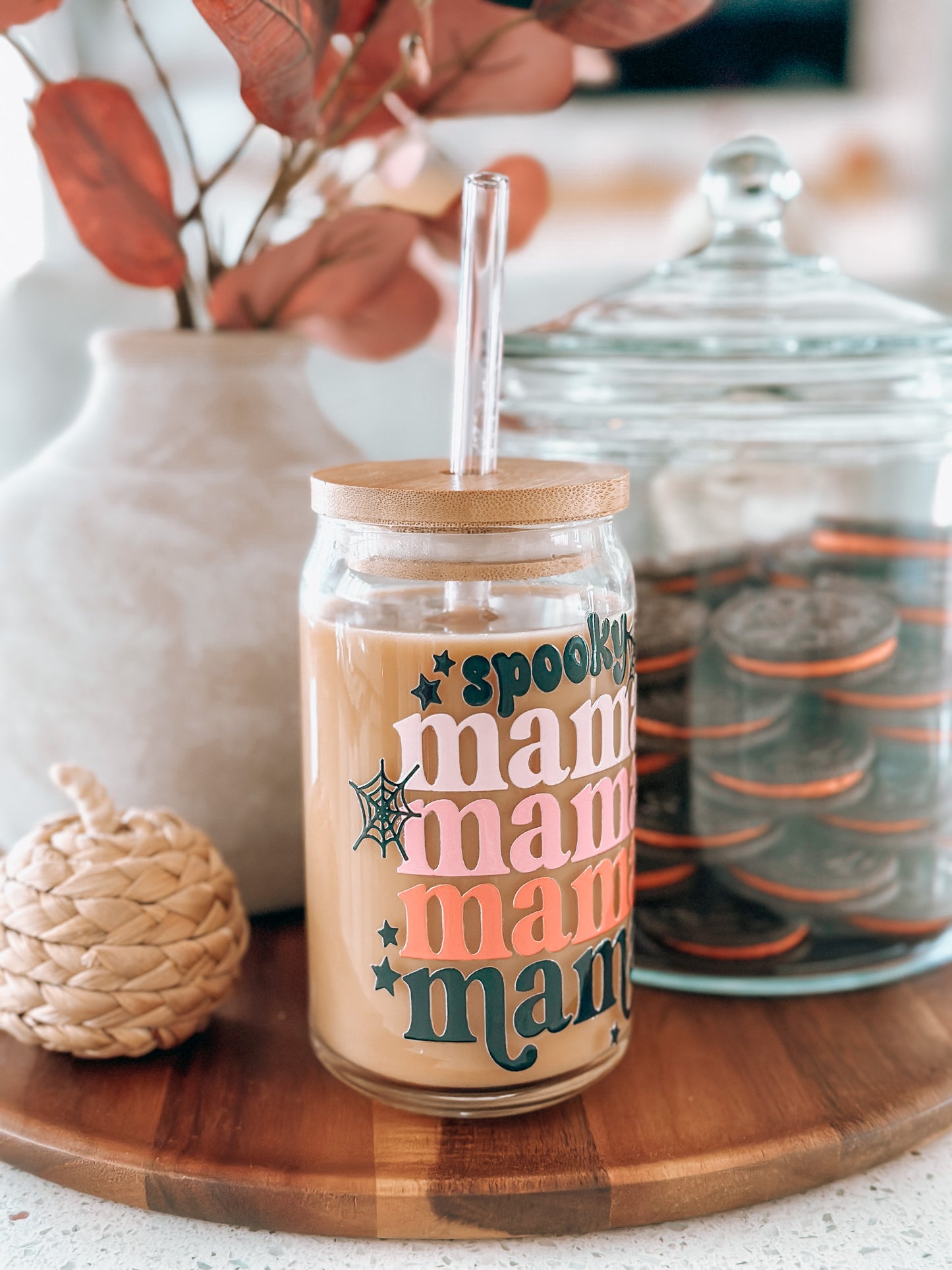 Spooky Mama Glass Cup