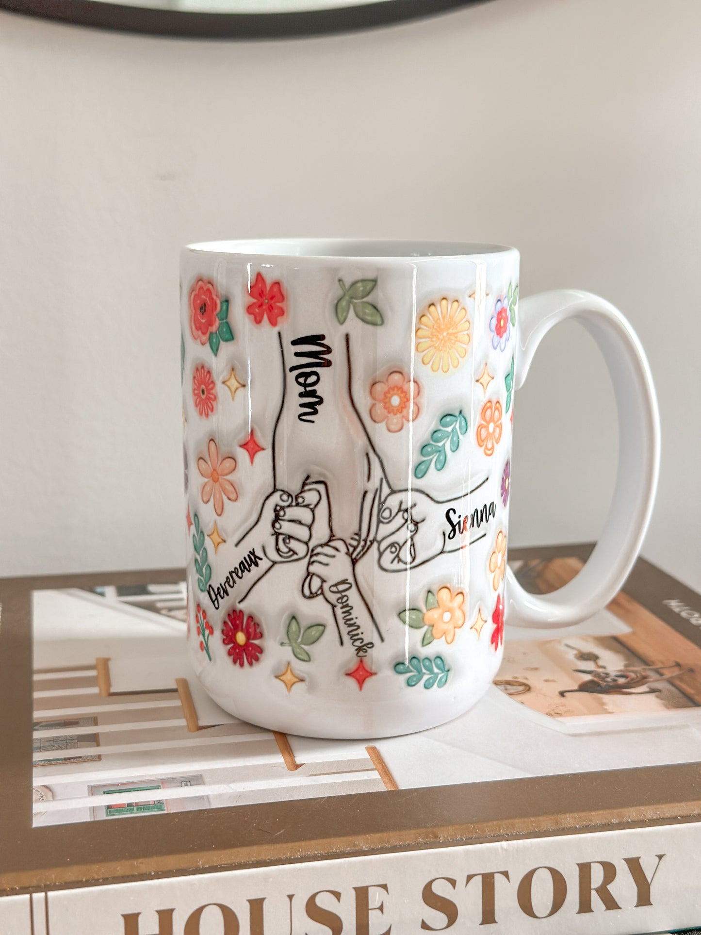Personalized holding Moms Hand Mug
