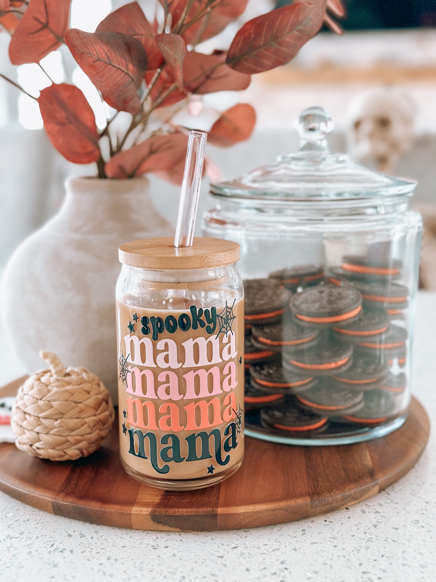Spooky Mama Glass Cup