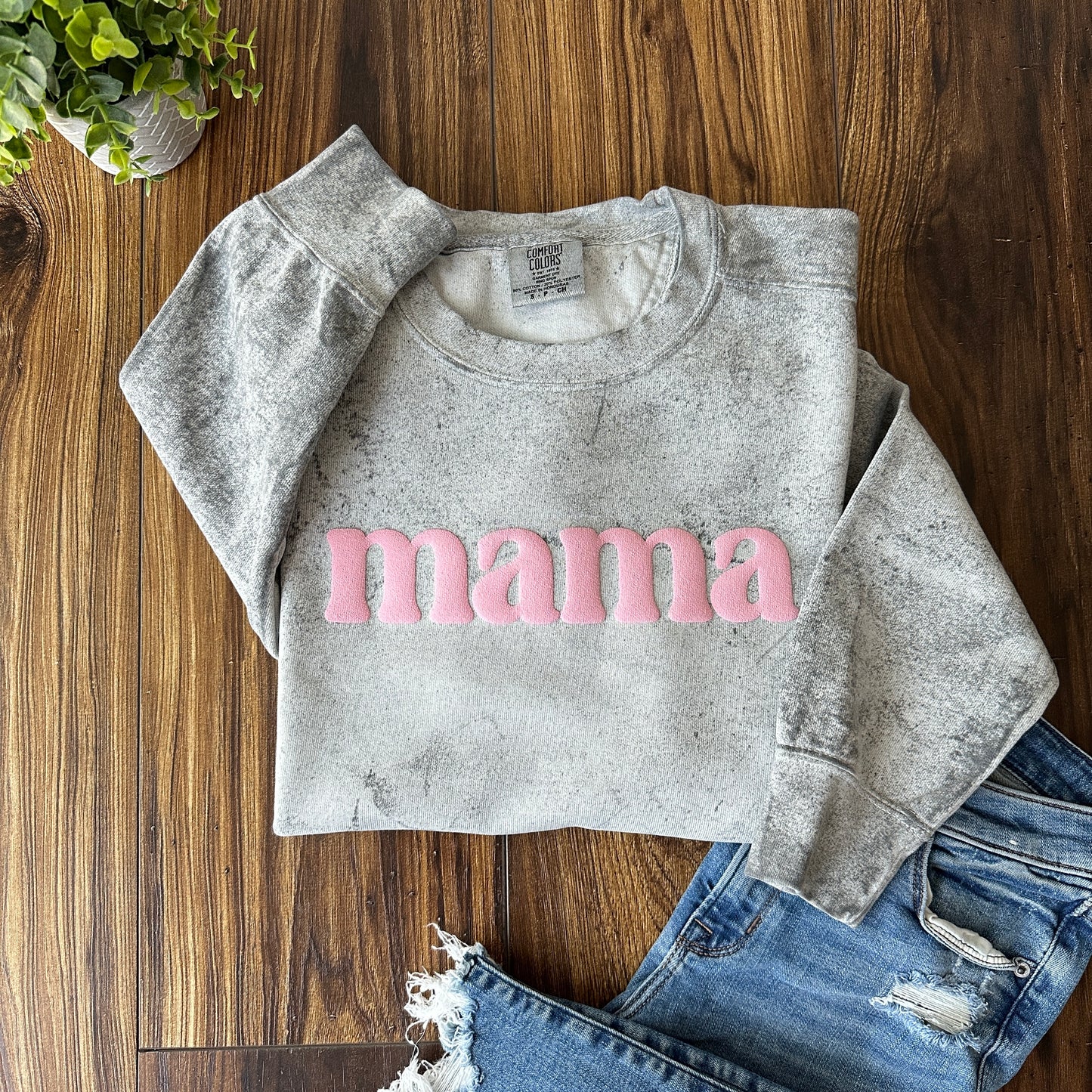 Puffy mama Sweatshirt Comfort Colors Smokey