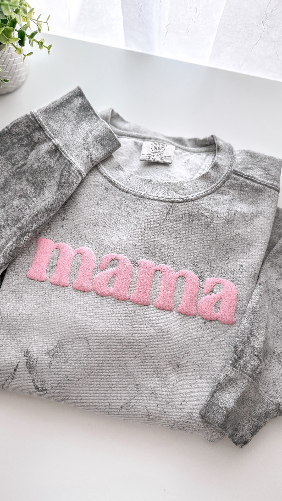 Puffy mama Sweatshirt Comfort Colors Smokey