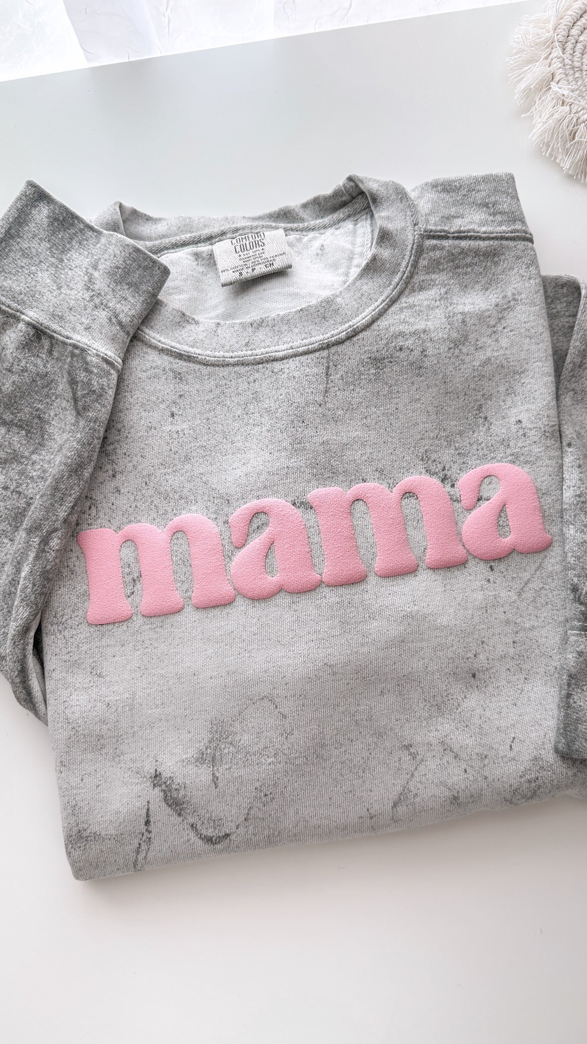Puffy mama Sweatshirt Comfort Colors Smokey