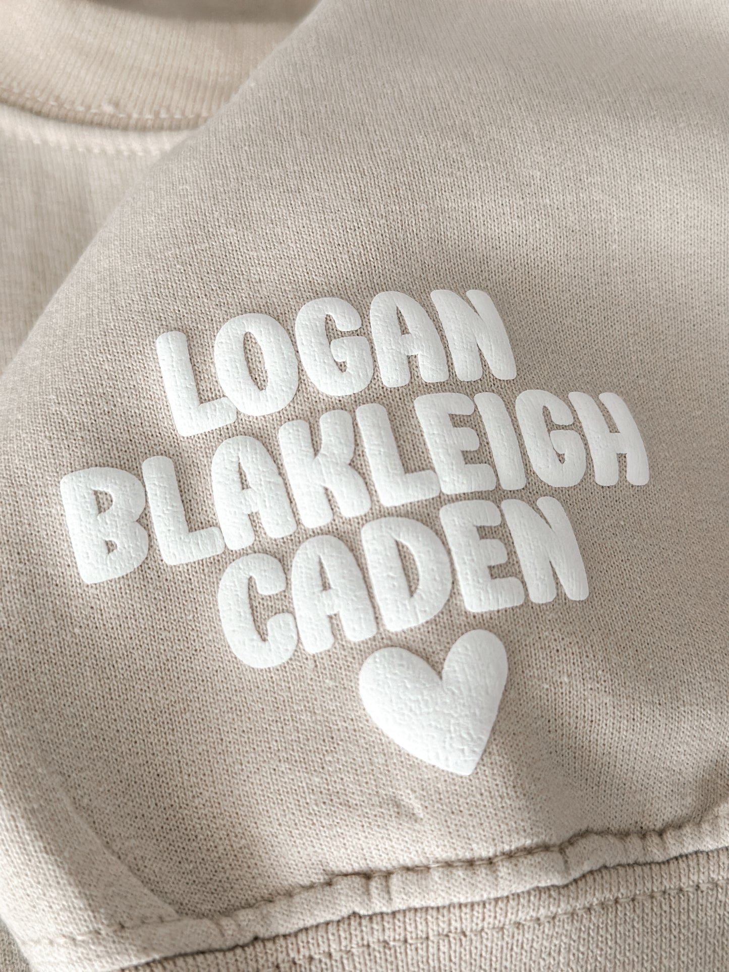 Mama Puff Print Sweatshirt with Children's name on Sleeve