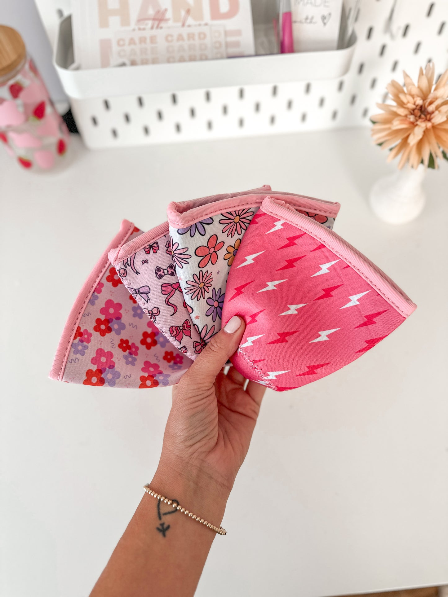 Pink Bow Coffee Sleeve