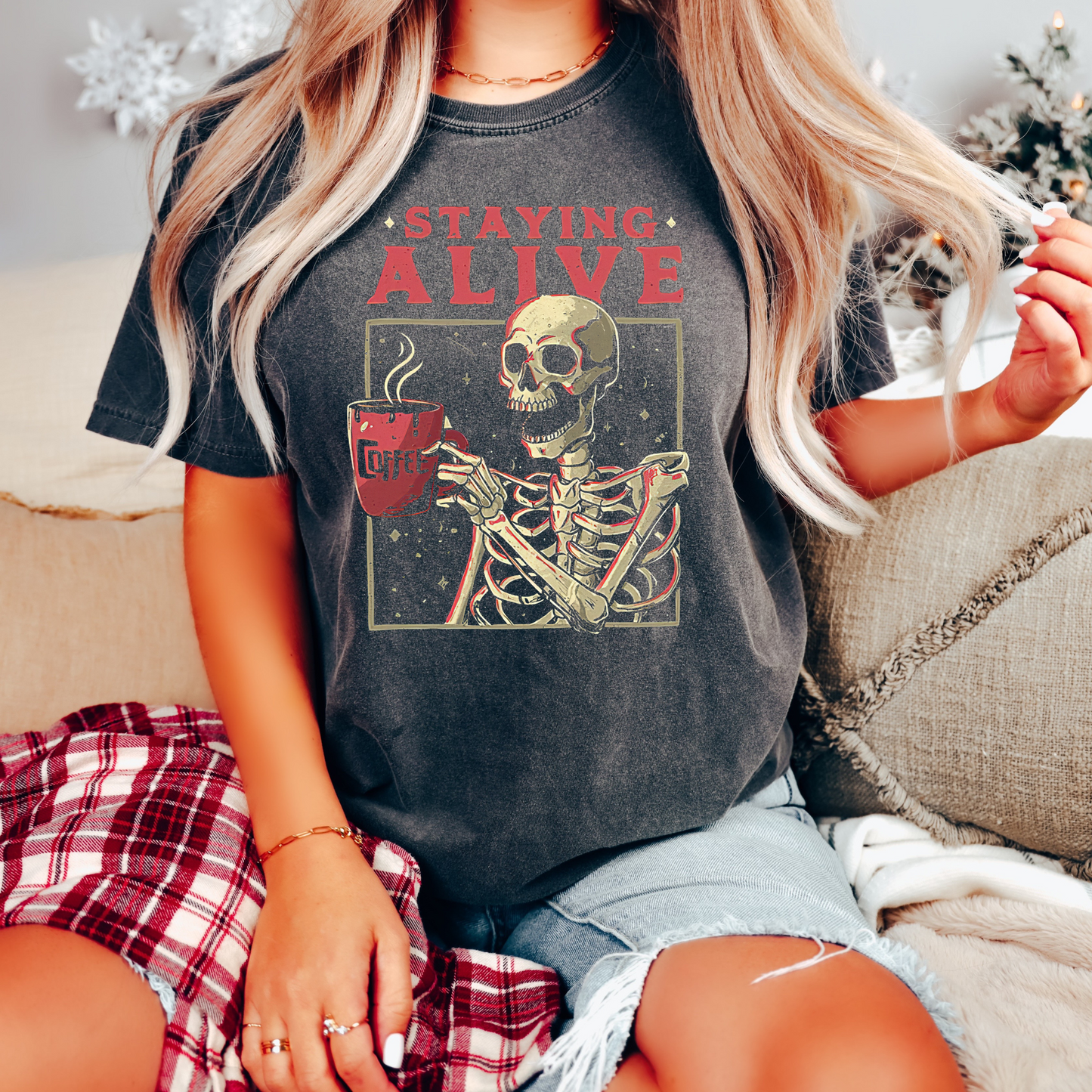 Staying Alive Skeleton T-shirt