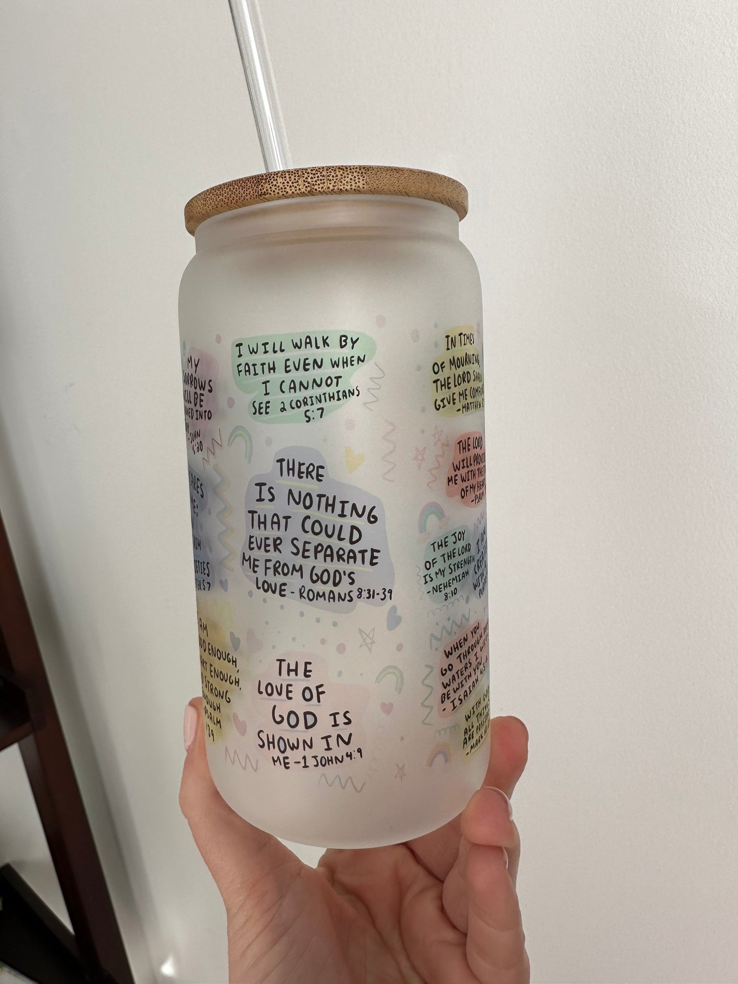 BIBLE AFFIRMATIONS GLASS CUP