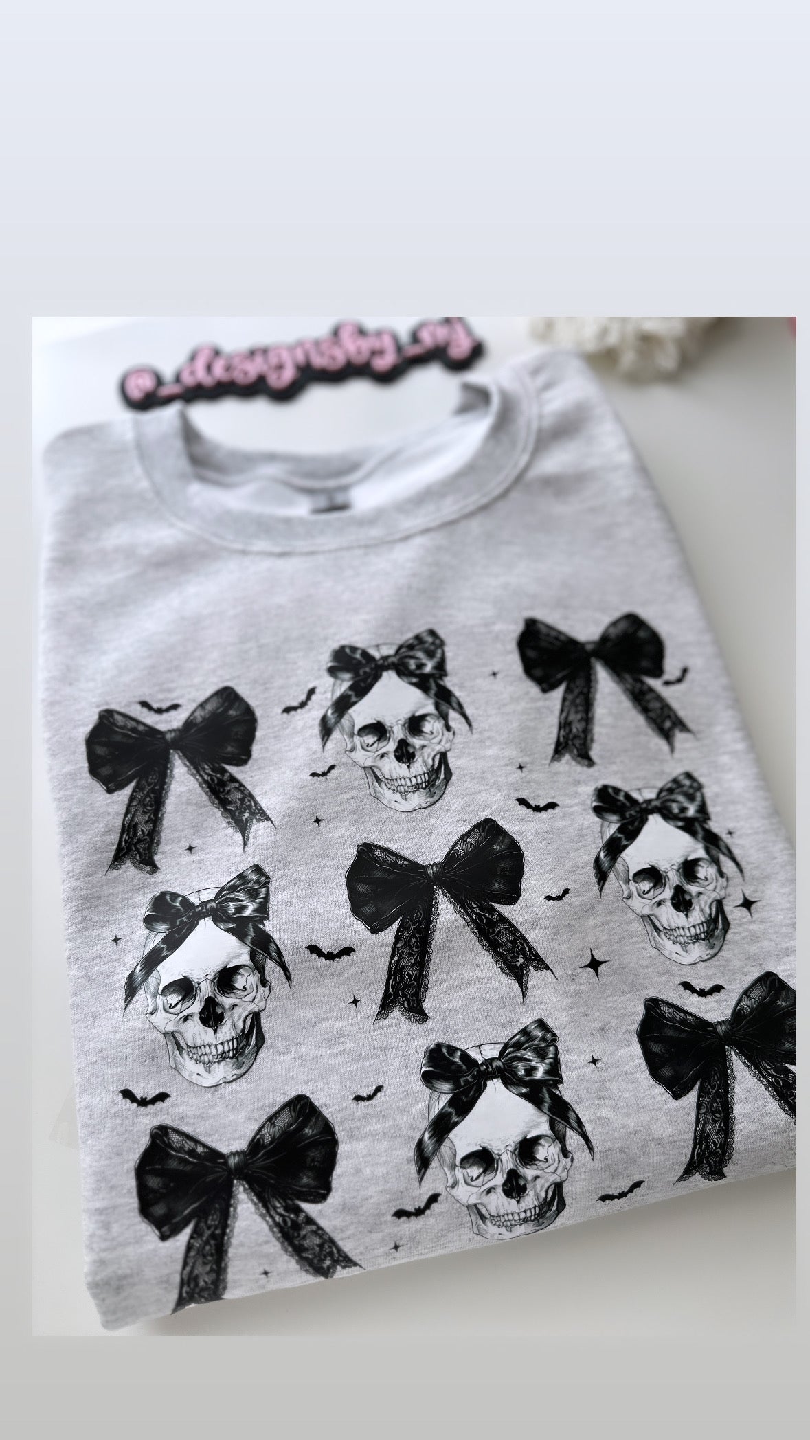 Skeleton and Black Bow Sweatshirt