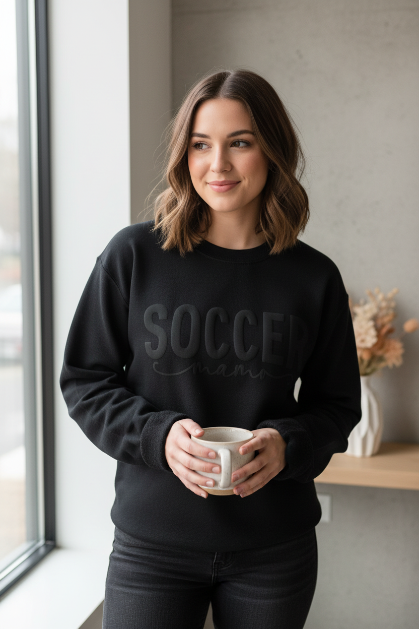 Soccer mama Puff Crewneck