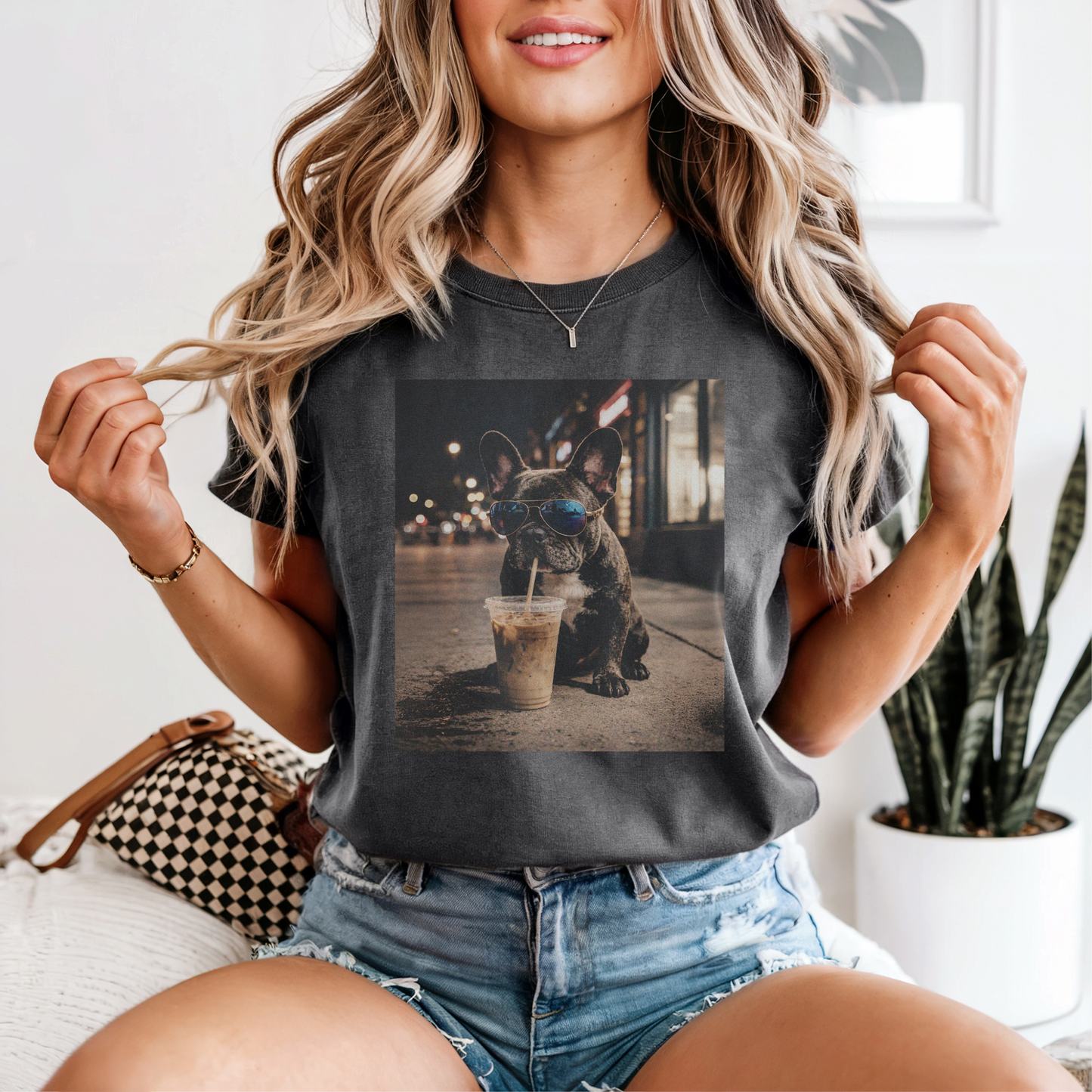 French Bulldog Iced Coffee Tshirt