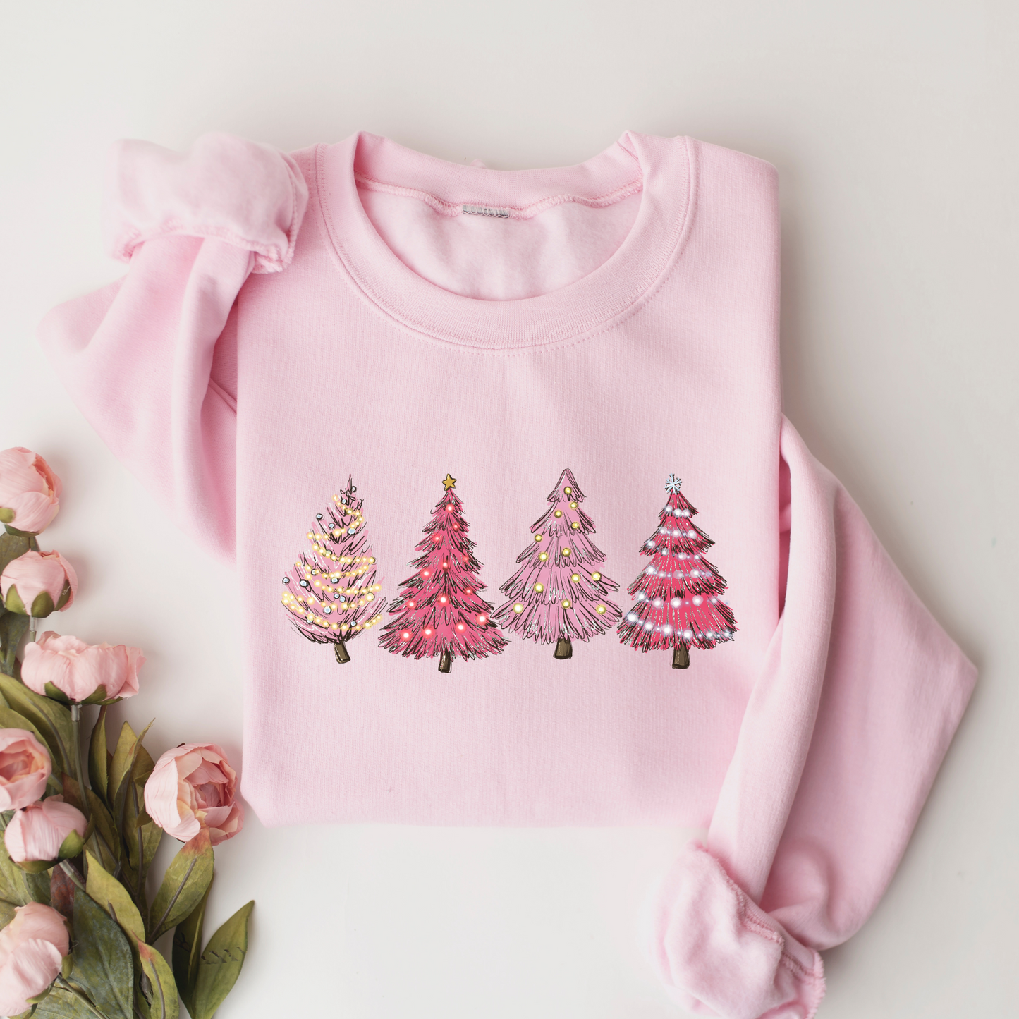 Pink Christmas Tree Sweatshirt