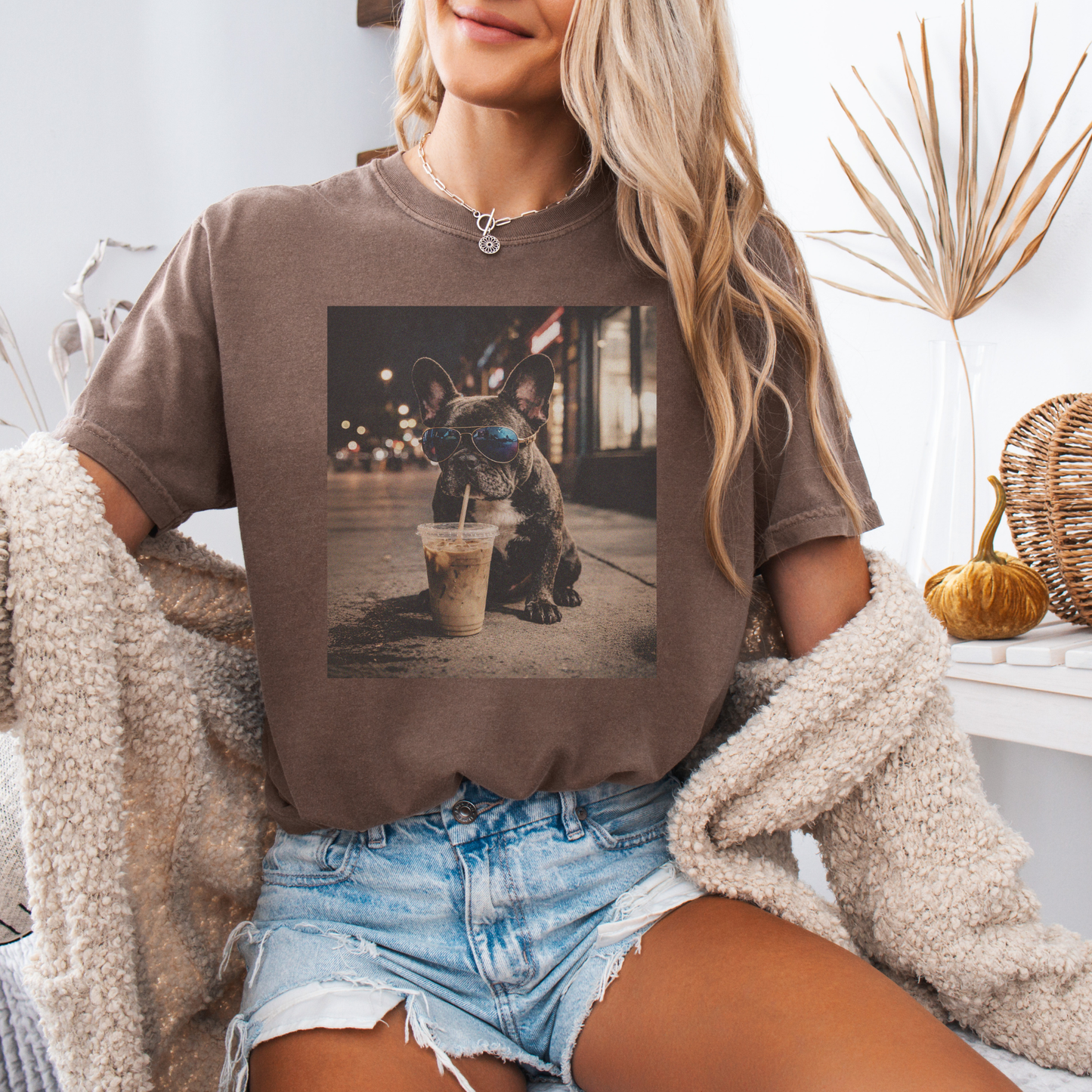 French Bulldog Iced Coffee Tshirt