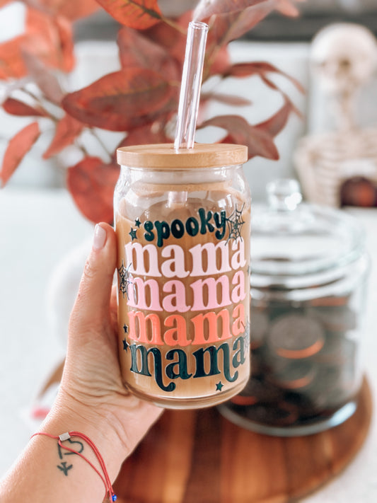 Spooky Mama Glass Cup
