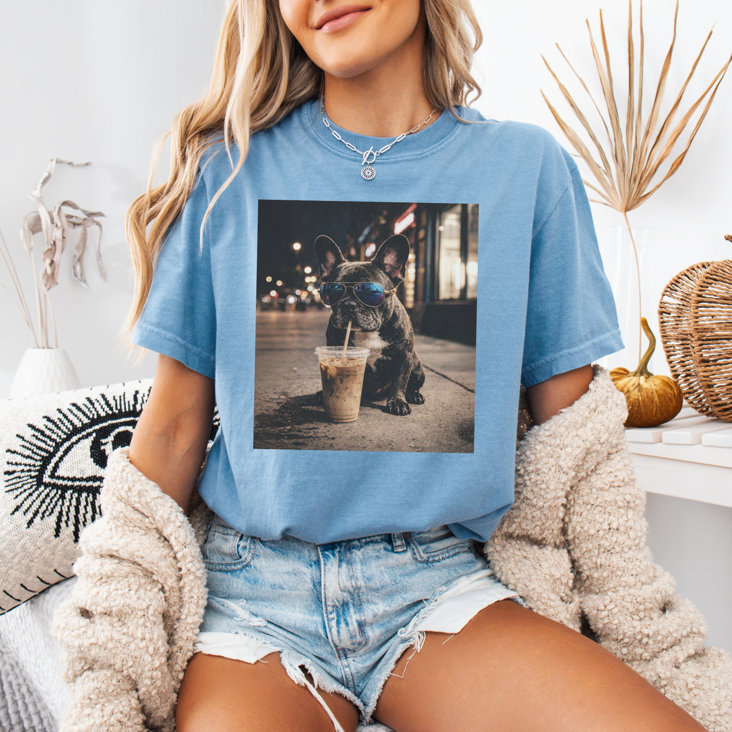 French Bulldog Iced Coffee Tshirt