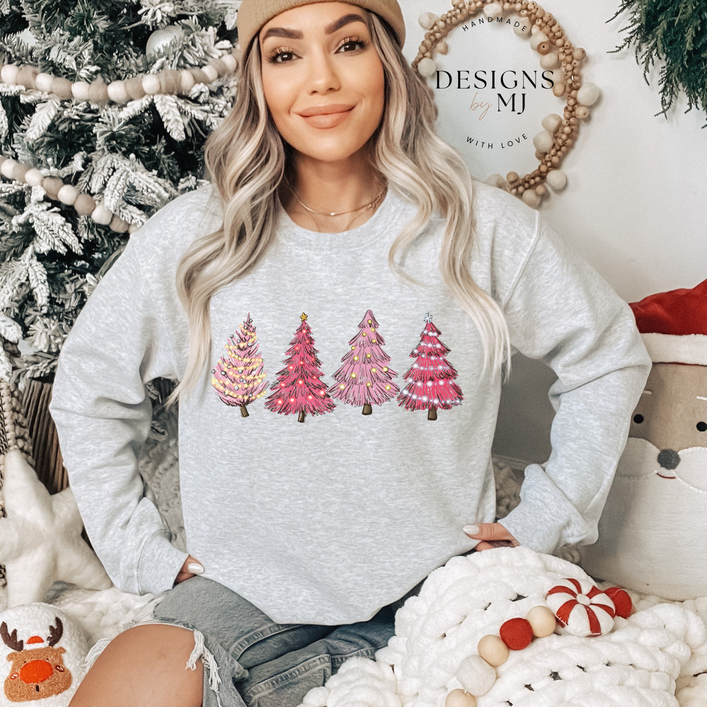 Pink Christmas Tree Sweatshirt