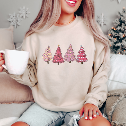 Pink Christmas Tree Sweatshirt