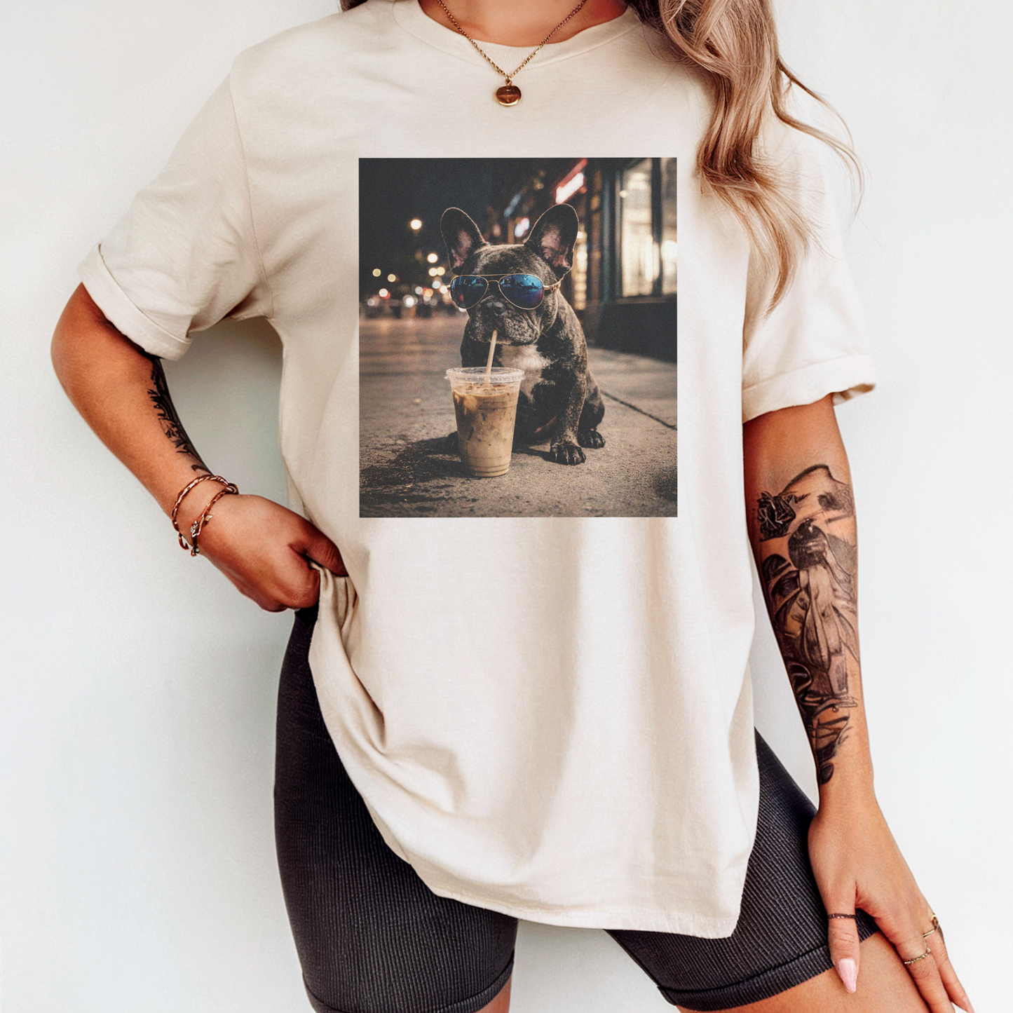 French Bulldog Iced Coffee Tshirt