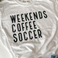 Weekends Coffee Soccer PUFF Tshirt