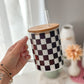 Checkered Glass Mug
