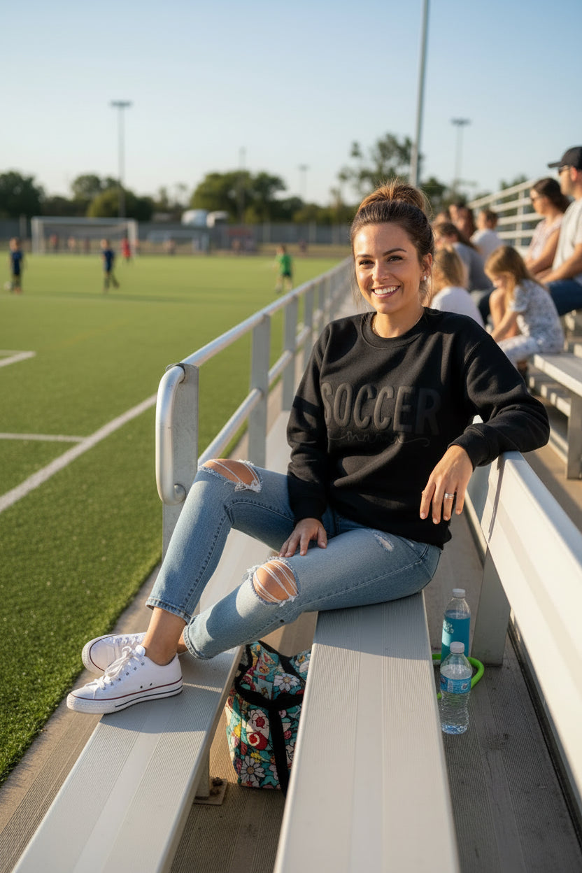 Soccer mama Puff Crewneck