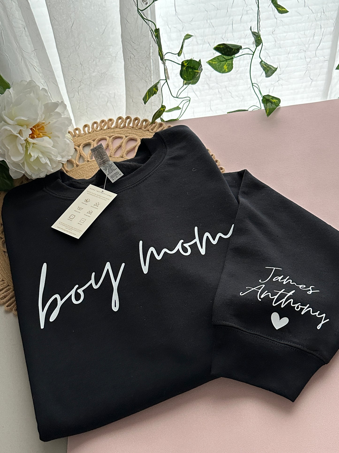 Boy Mom Sweatshirt with Custom Children's Names