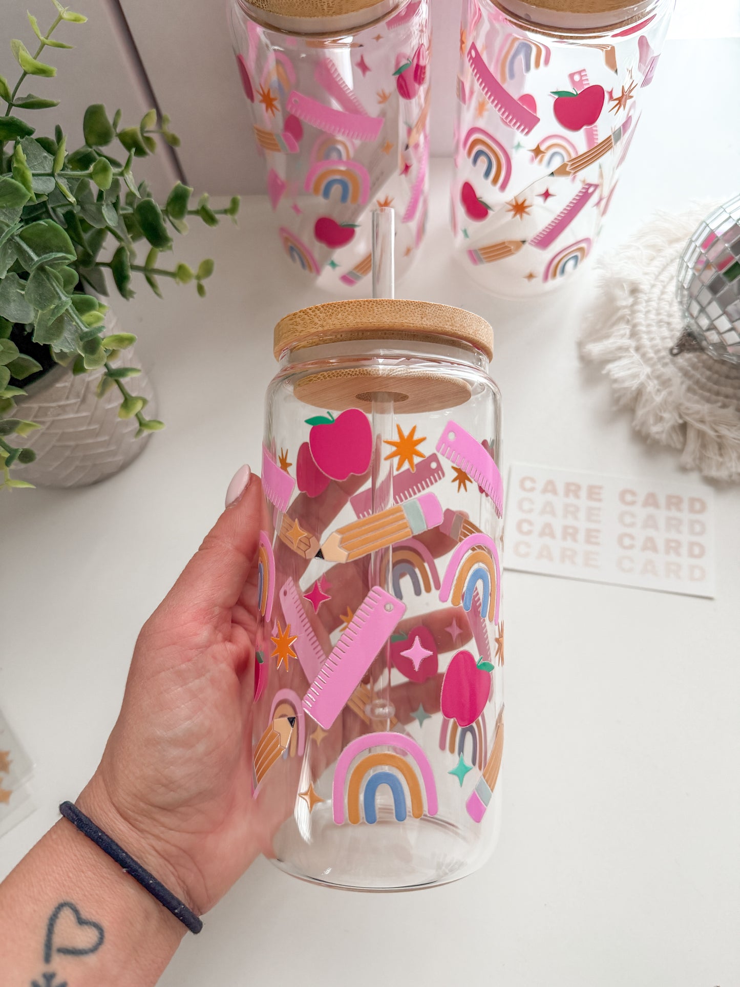 Teacher Doodles Glass Cup
