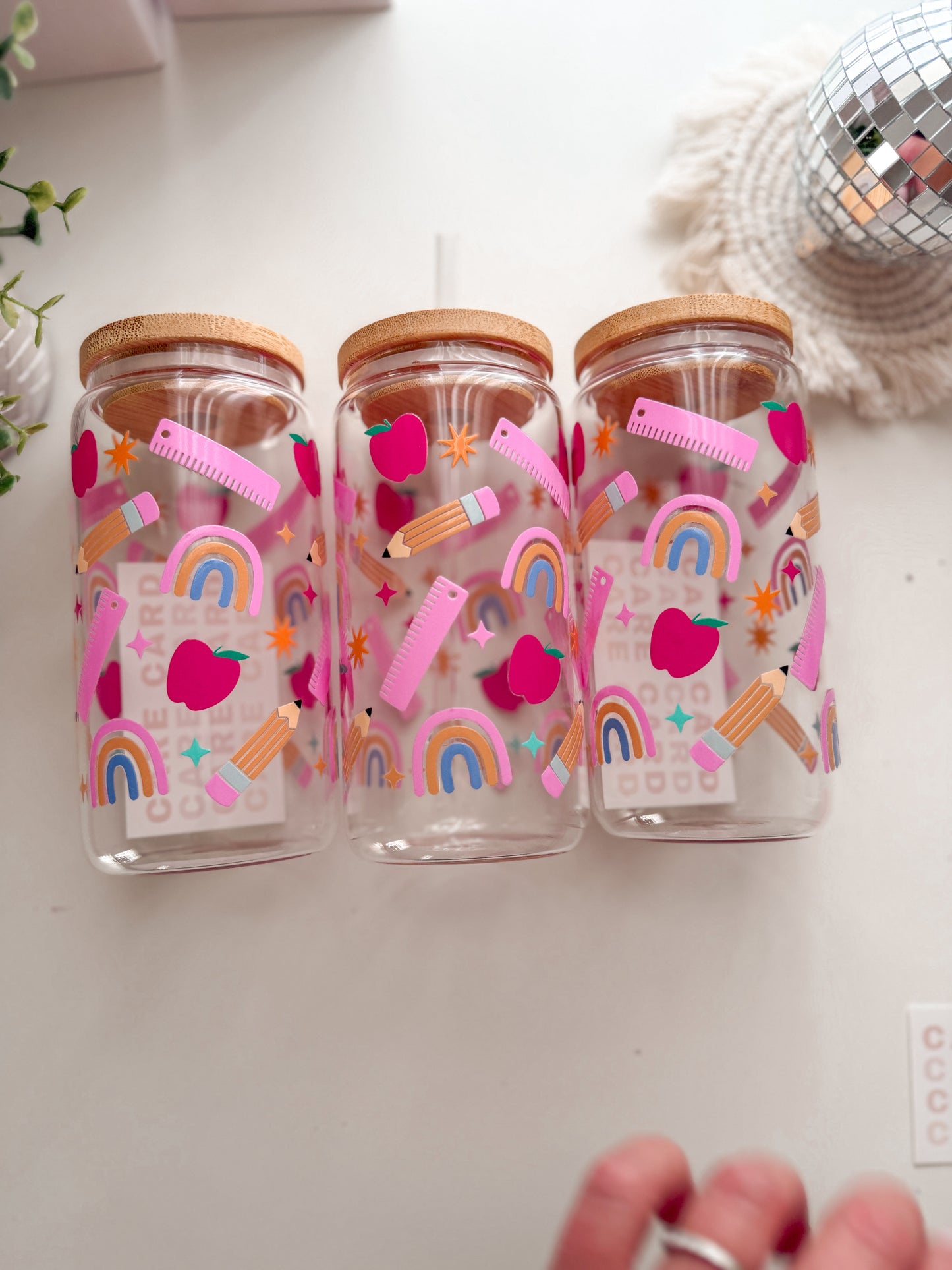 Teacher Doodles Glass Cup