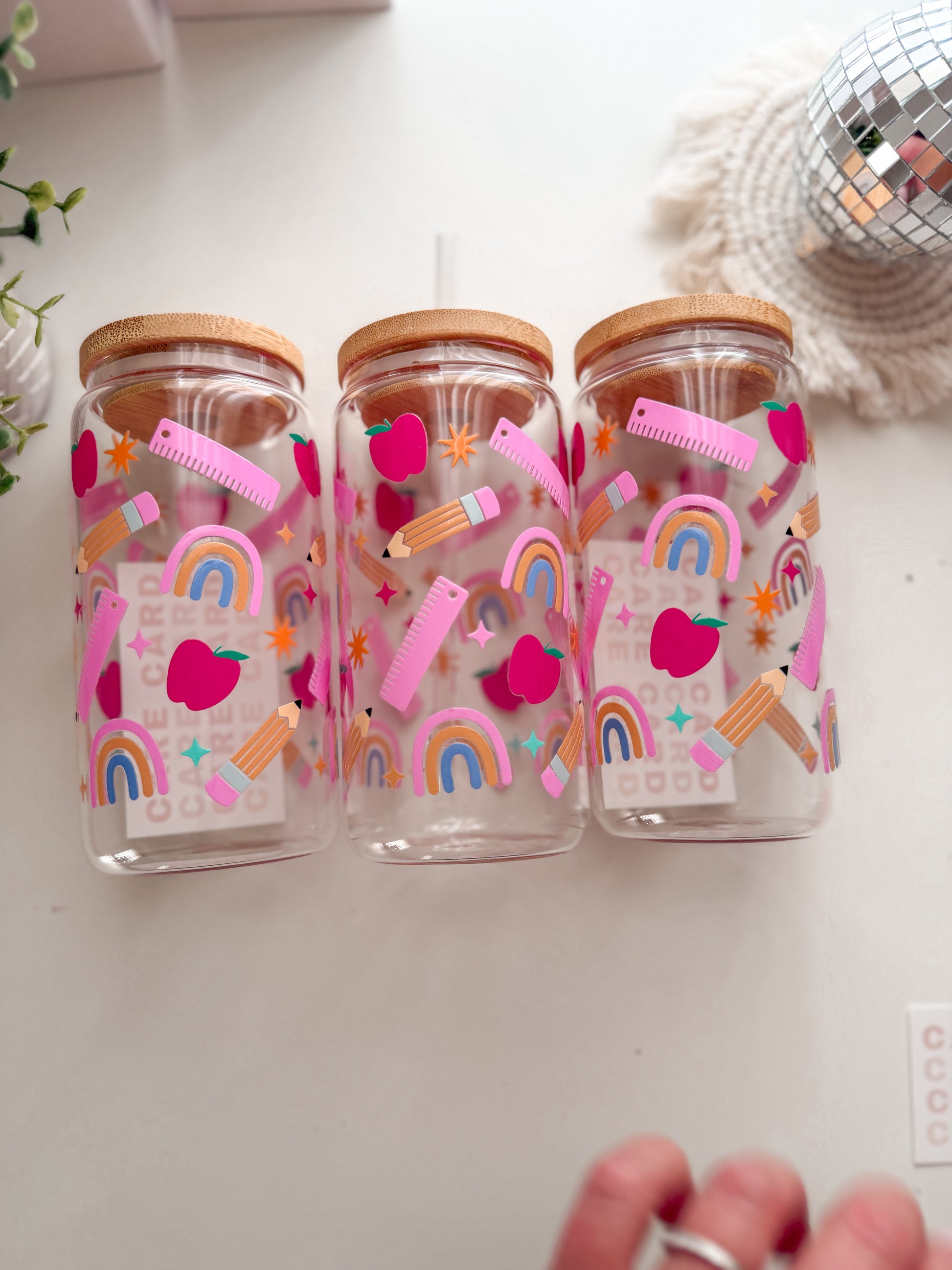 Teacher Doodles Glass Cup