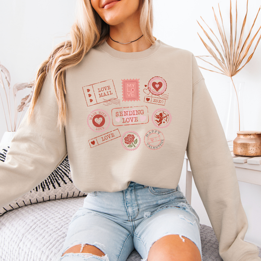 Retro Valentines Day Postal Crewneck