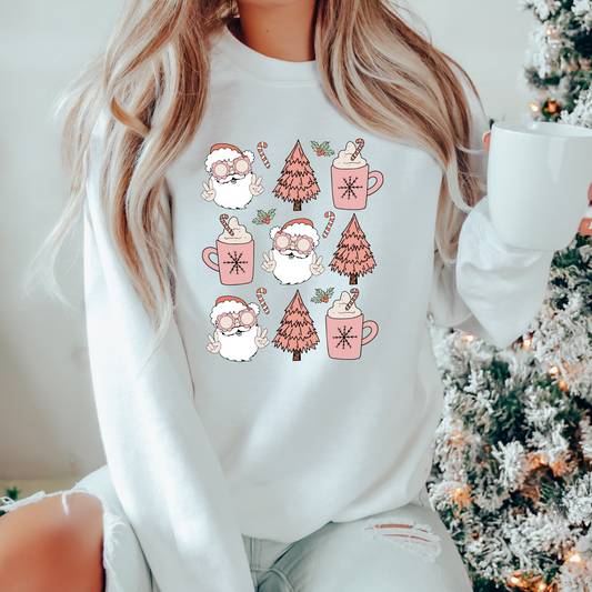 Pink Retro Christmas Sweatshirt
