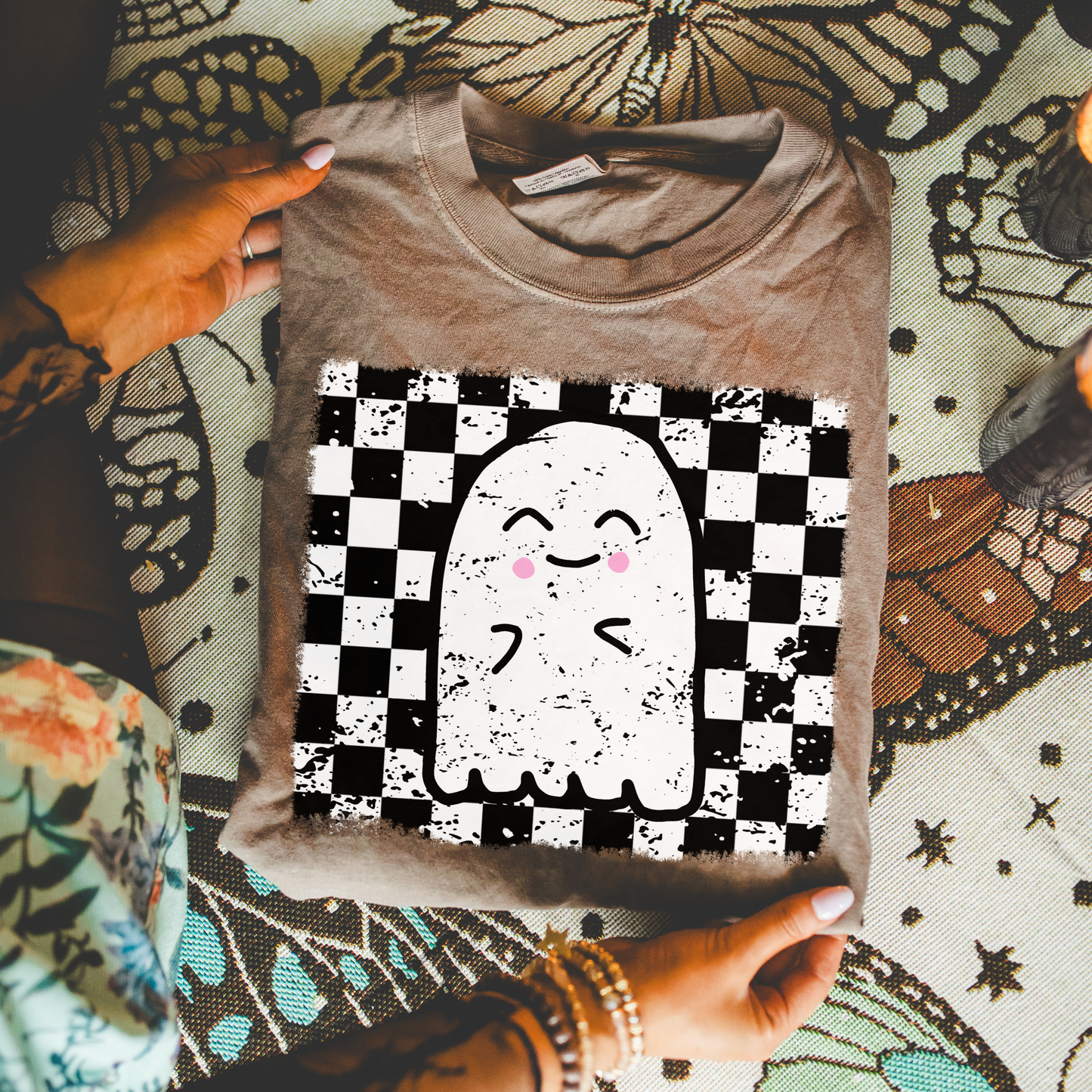 Checkered Ghost Tee Comfort Colors