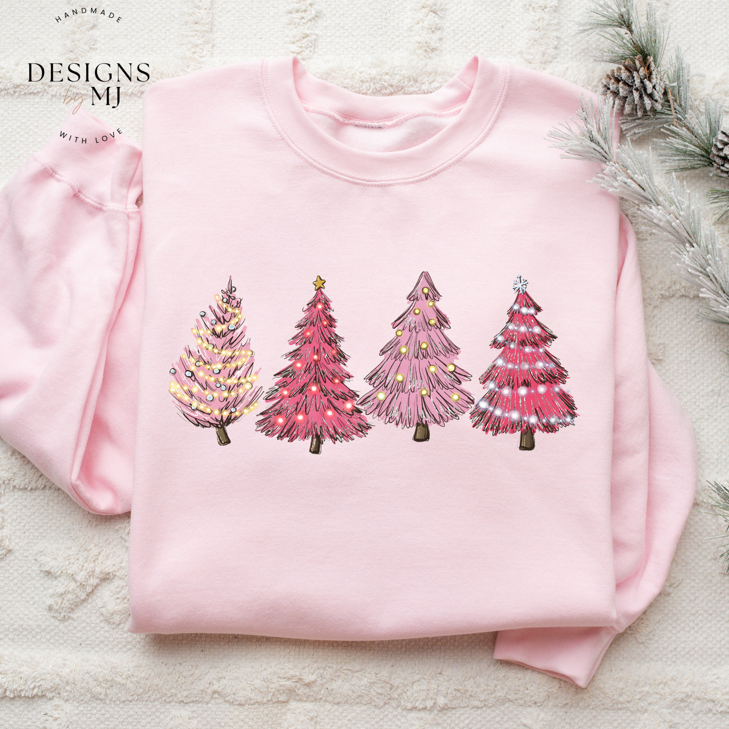 Pink Christmas Tree Sweatshirt