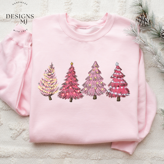 Pink Christmas Tree Sweatshirt