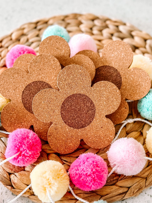 Flower Cork Coasters