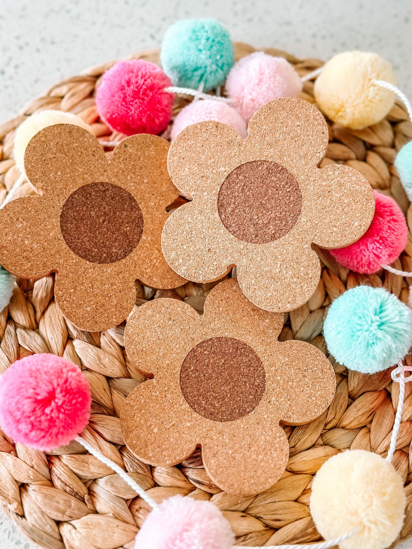Flower Cork Coasters